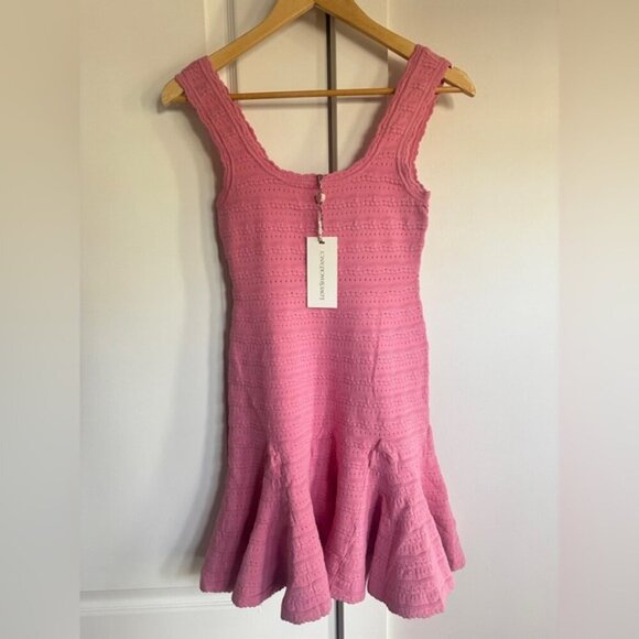 NWT LoveShackFancy Maryanne Knit Mini Dress Sunset Pink | size S - Picture 6 of 10